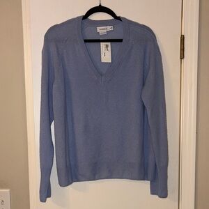 Evereve Women's Light Blue V-Neck Sweater